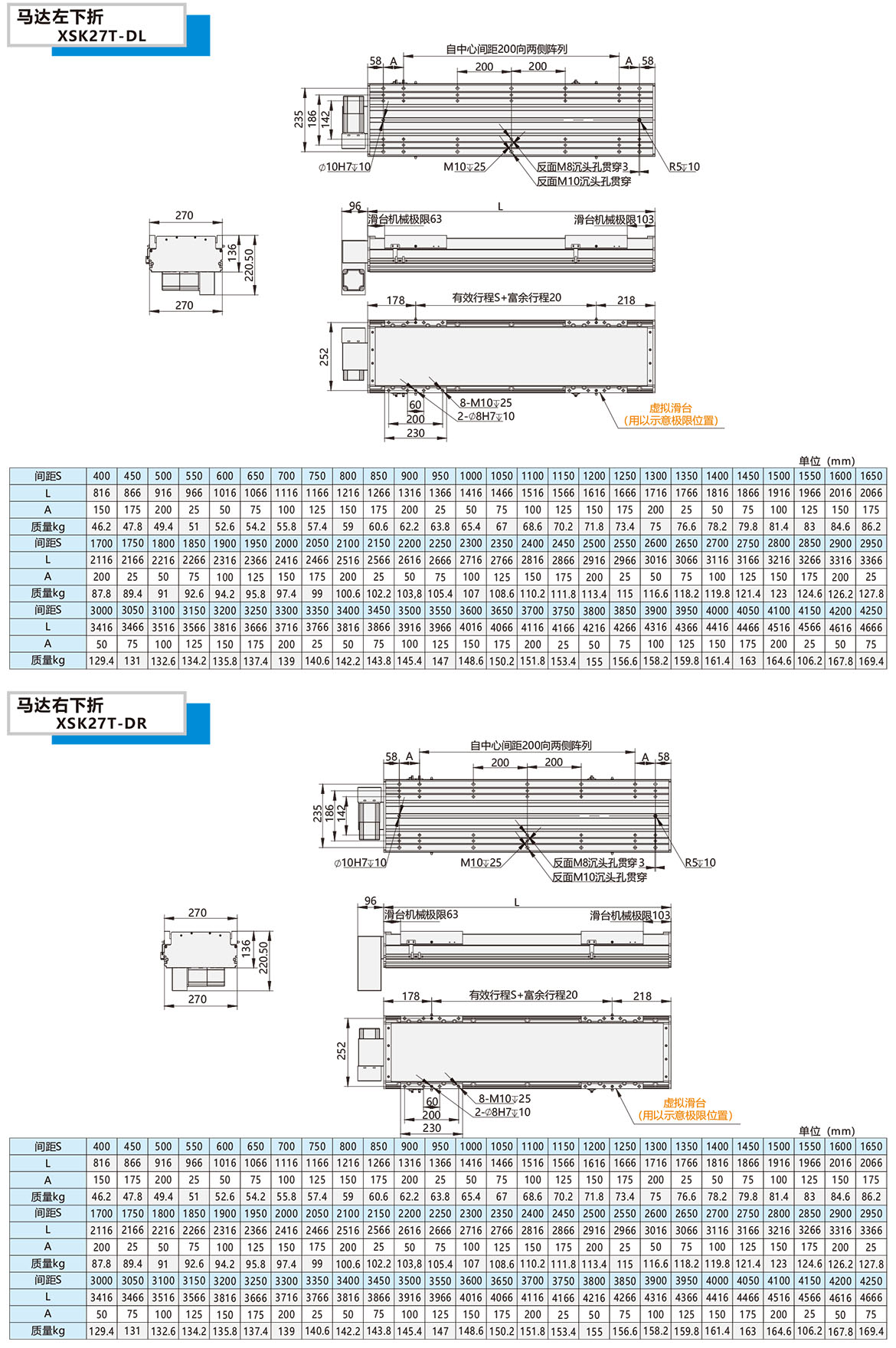 同步帶直線模組XSK-27T 同步帶直線模組XSK-27T